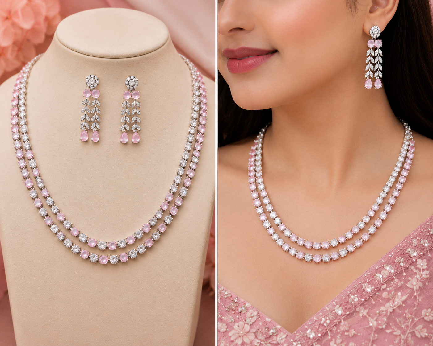 AD Necklace Baby Pink - Image 2