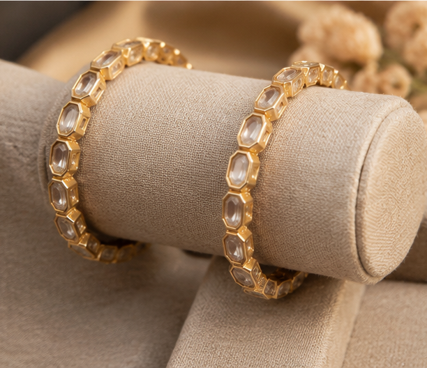 Uncut Kundan Bangles - Image 2