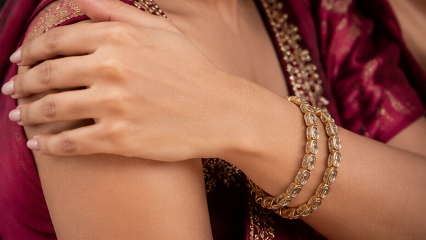 Uncut Kundan Bangles - Image 3