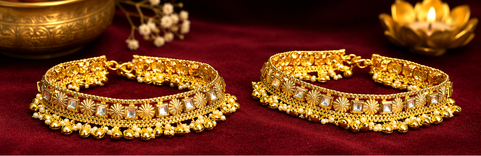 Traditional Payal ( Anklets) Broad - Image 2