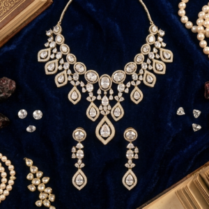 Luxury CZ Diamond Bridal Choker Set with Pear & Marquise Cut Cascading Drops