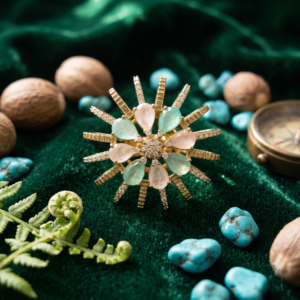 Multi-Gemstone Sunburst Ring in Golden Finish Cocktail Ring